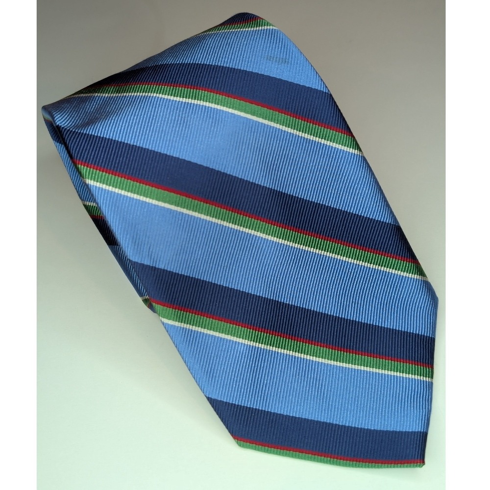 Preppy Jos. A Bank Executive Collection Silk Tie Blue Navy Green Red Striped